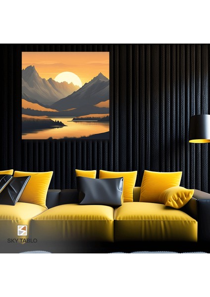 Dağların Kucağında Kanvas Tablo Modern Duvar Tablosu Ev Dekoru Ev Hediyesi