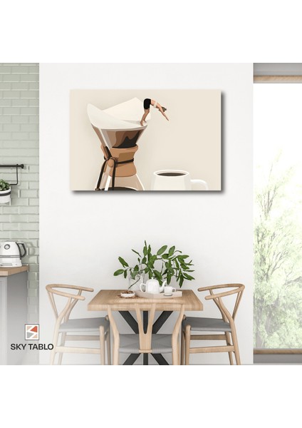 Kafeinle Serbest Dalış Kanvas Tablo Modern Duvar Tablosu Ev Dekoru Ev Hediyesi
