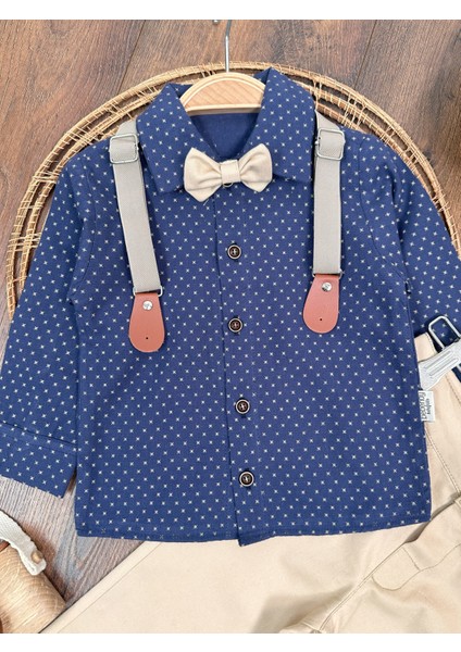 Askılı Şapkalı Papyonlu Gabardin Pantolon Keten Gömlek 5li Erkek Bebek Takım fiyatları