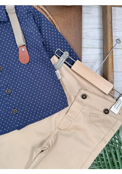 Askılı Şapkalı Papyonlu Gabardin Pantolon Keten Gömlek 5li Erkek Bebek Takım modelleri