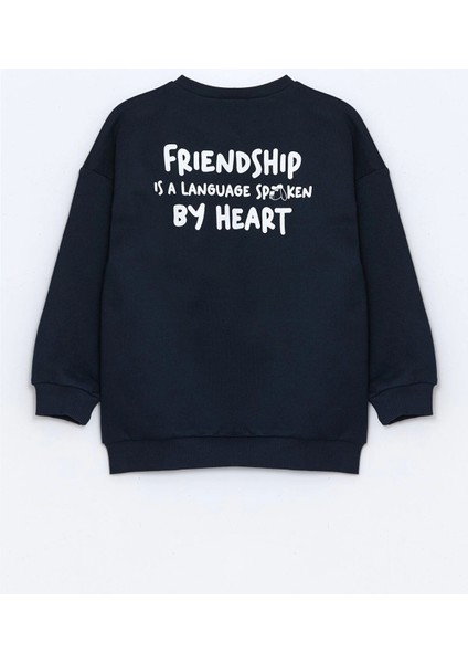 Lcw Kids Indigo Bisiklet Yaka Baskılı Kalın Erkek Çocuk Sweatshirt fiyatları