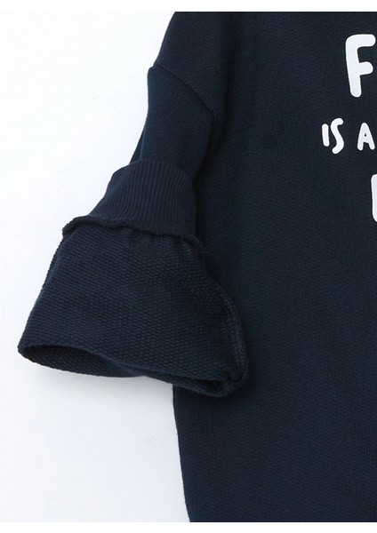 Lcw Kids Indigo Bisiklet Yaka Baskılı Kalın Erkek Çocuk Sweatshirt modelleri