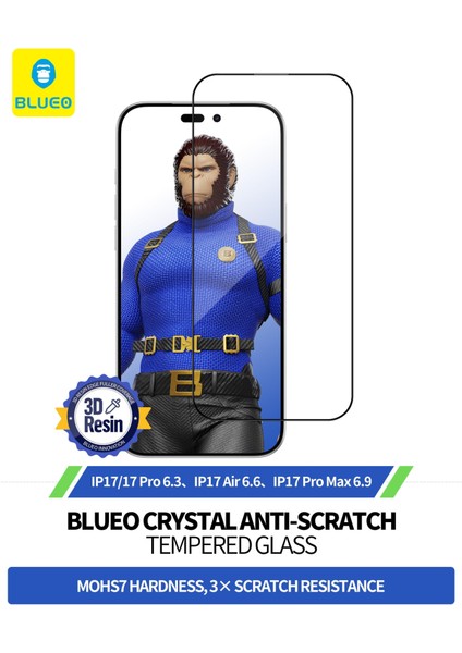 Crystal Anti-Stratch iPhone 17 Pro Max Uyumlu 7 Mohs Sertlik 3 Kat Çizilmeye Dayanıklı Hd Cam Ekran Koruyucu fiyatları