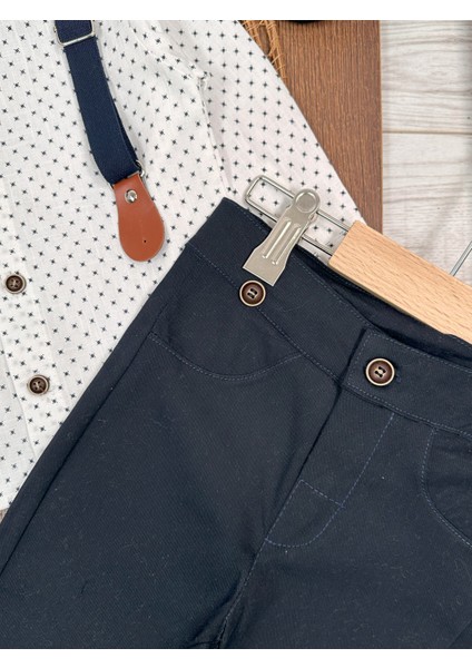 Askılı Şapkalı Papyonlu Gabardin Pantolon Keten Gömlek 5li Erkek Bebek Takım modelleri