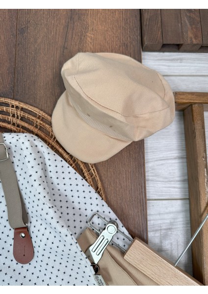 Askılı Şapkalı Papyonlu Gabardin Pantolon Keten Gömlek 5li Erkek Bebek Takım indirimleri