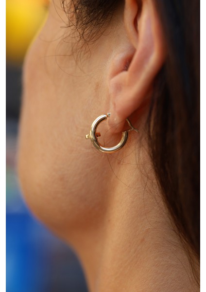 14 Ayar Altın Çivi Model Sarmal Halka Küpe indirimleri