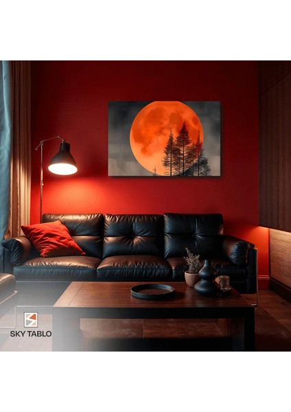 Kanlı Ayın Gölgesinde Kanvas Tablo Modern Duvar Tablosu Ev Dekoru Ev Hediyesi