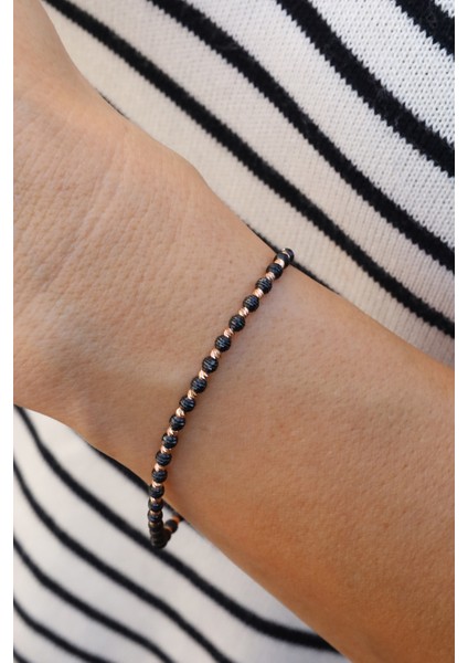 14 Ayar Altın Ema Dorika Top Detaylı Sıralı Çift Renk (Rose) Bileklik fiyatları