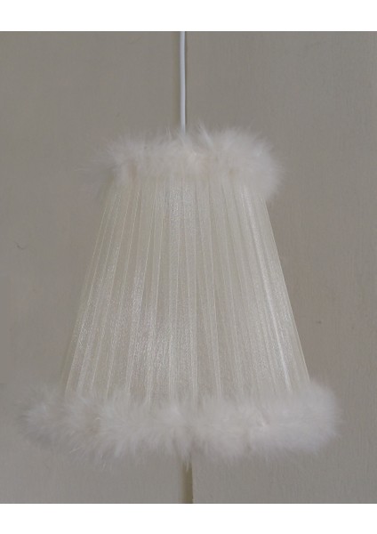 Krem Organze Avize M-67 Yatak Odası Çocuk Odası Genç ve Bebek Odası Avize Aydınlatma Sarkıt modelleri