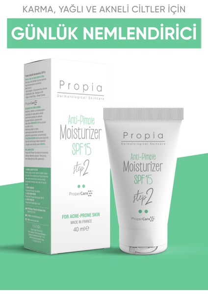 Propercare™ SPF15 Günlük Nemlendirici ve Matlaştırıcı Krem 40 ml – Karma ve Akneye Eğilimli Cilt Bakımı