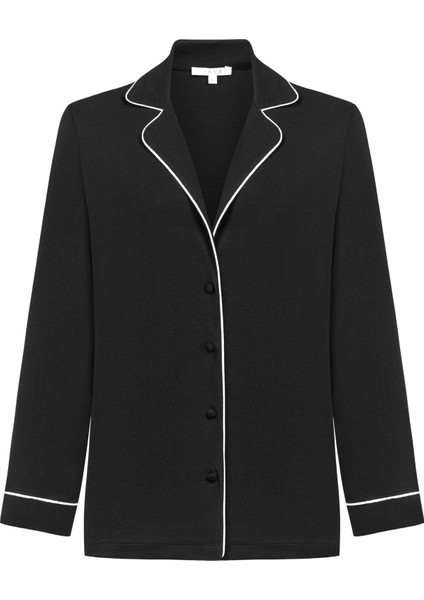 Modal Biyeli Uzun Kollu Pijama Takımı / Siyah fiyatları