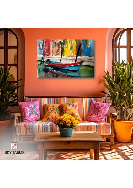 Suya Yansıyan Renkler Kanvas Tablo Modern Duvar Tablosu Ev Dekoru Ev Hediyesi