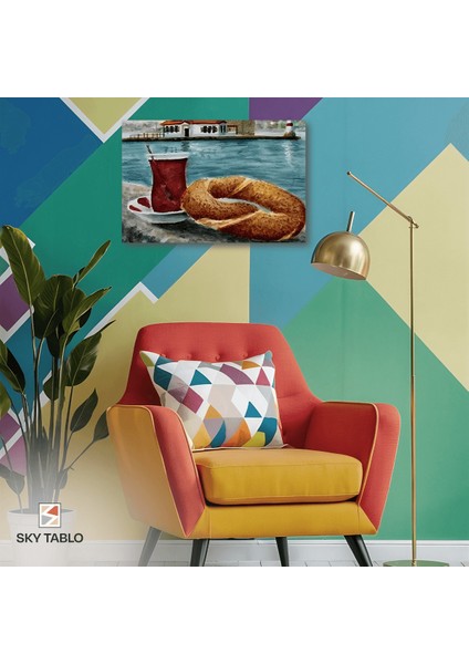 Kız Kulesi’nden Bir Yudum Kanvas Tablo Modern Duvar Tablosu Ev Dekoru Ev Hediyesi