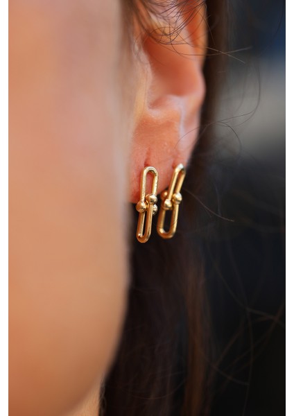 14 Ayar Altın Mini Bisiklet Zincir Model Küpe modelleri