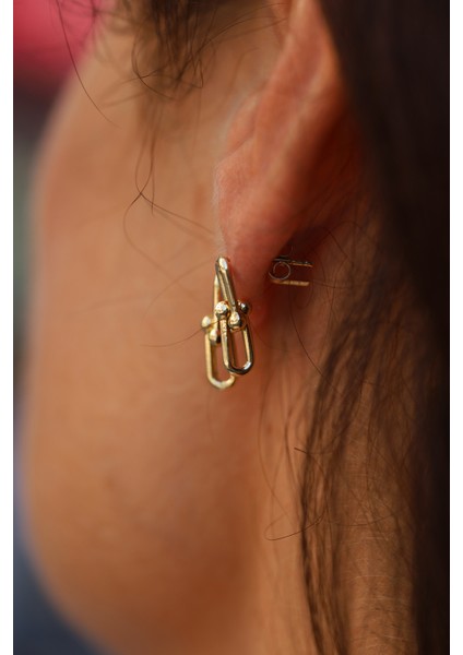 14 Ayar Altın Mini Bisiklet Zincir Model Küpe indirimleri