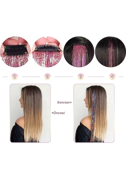 Klipsli Hair Tinsel Saç Simi - HTK05 modelleri
