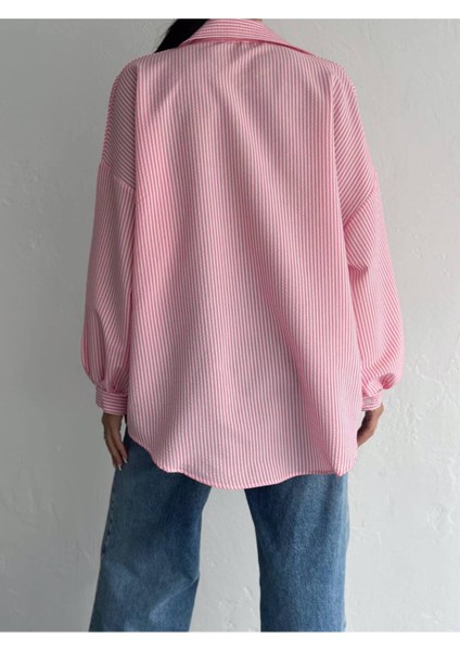 Balon Kol Oversize Çizgili Gömlek indirimleri