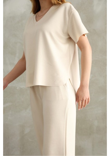 Modal Kumaş V Yaka Kısakol Eşofman Takım fırsatları