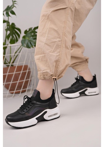 121 Siyah-Beyaz Kadın Spor Sneaker