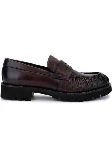 Erkek Hakiki Deri Kahverengi Loafer Ayakkabı 987 231 Erk Ayk SK25-26 Kahve Dr