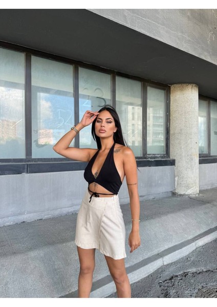 Şort Etek Avşa Keten Kumaş