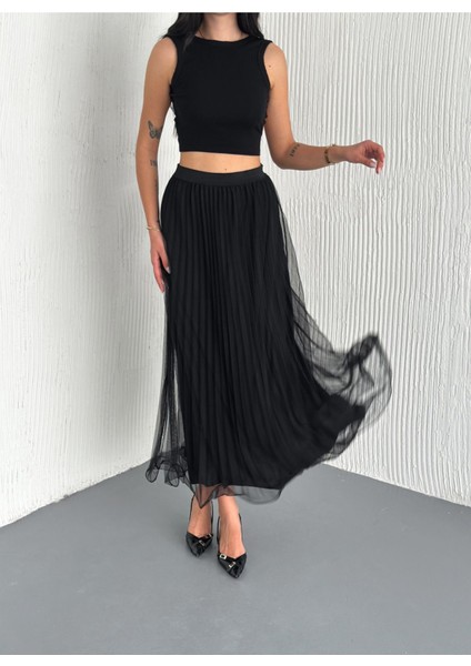 Beli Lastikli Etek Ucu Misinalı Piliseli Tüllü Etek