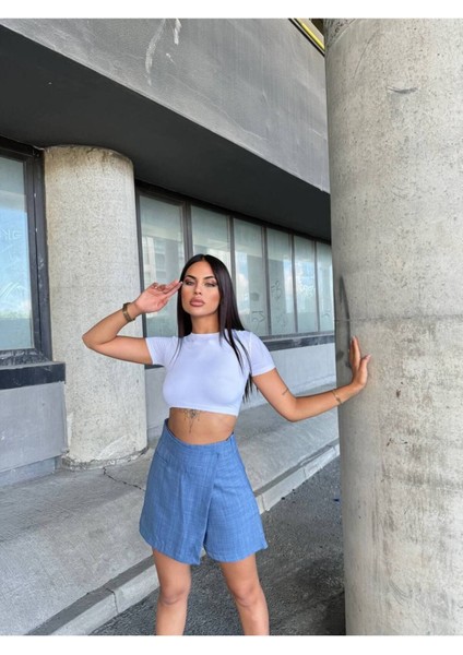 Şort Etek Avşa Keten Kumaş