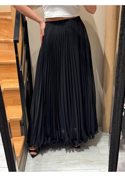 Etek Ucu Misinalı Pliseli Şifon Etek modelleri