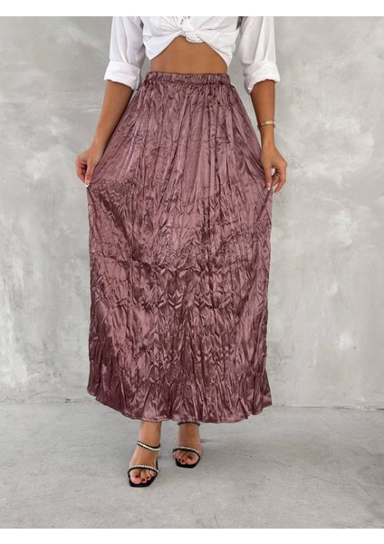 Pileli Krışık Saten Etek fiyatları