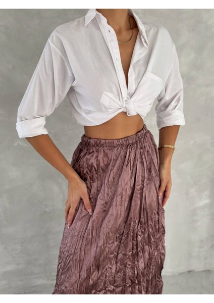 Pileli Krışık Saten Etek fırsatları