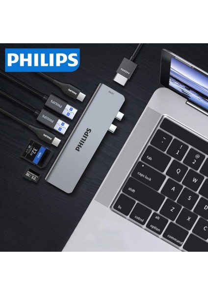 MacBook ile Uyumlu Type-C Çoklu Dönüştürücü Hub – 10GBPS Veri Aktarımı, 100W Pd Hızlı Şarj, 4K@30Hz & 1080P@60Hz HDMI Çıkışı, Sd/tf Kart Okuyucu, USB 3.0 Port, SWR1604C, Gri modelleri