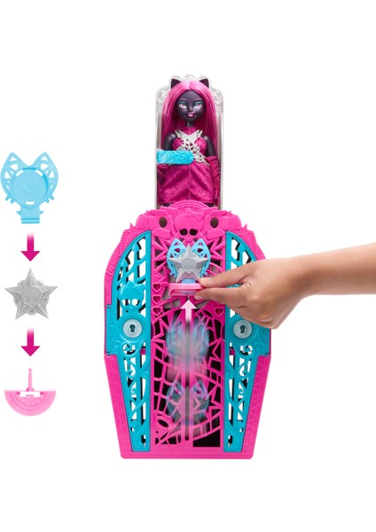 Monster Hıgh® Catty Noır® Bebek, Esrarengiz Hauntlywood Catty Noir Bebek ve 19'dan Fazla Sürpriz JBG82 modelleri