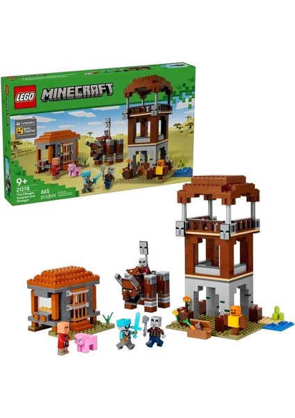 21278 LEGO Minecraft Pillager Karakolu ve Ravager 665 Parça +9 Yaş