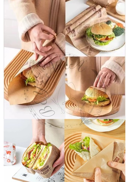 Vintage Gazete Desenli Sunum Kağıdı 50 Adet modelleri