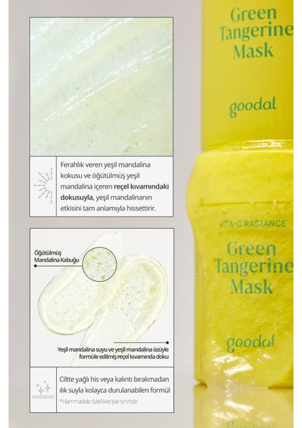 Jel Yüz Maskesi Yeşil Mandalina Özlü C Vitamini Aydınlatıcı Nemlendirici 110 gr Tüm Ciltler indirimleri