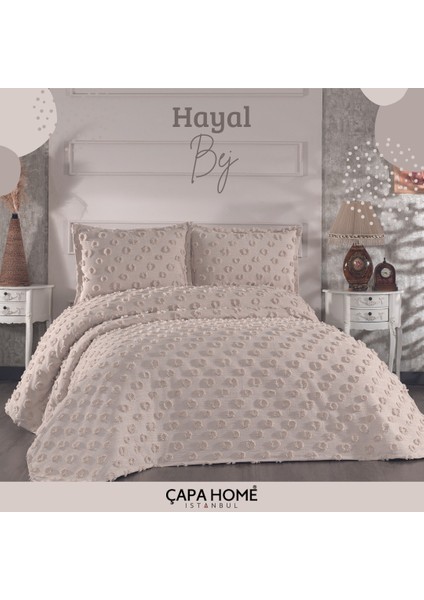 Çapa Home Şönil Yatak Örtüsü / Çeyizlik / Günlük Kullanıma Uygun/ 3 Parça Yatak Örtüsü Hayal