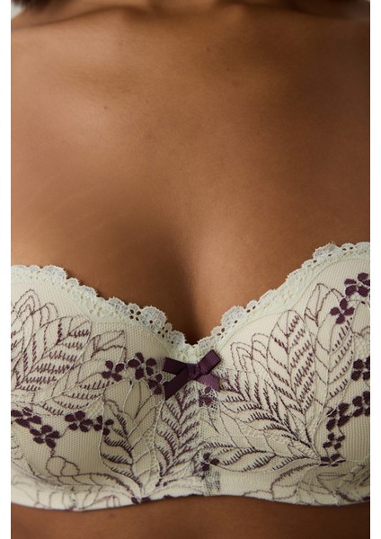 Bej Lotus Dantelli Balenli Dolgusuz Straplez Toparlayıcı Sütyen modelleri