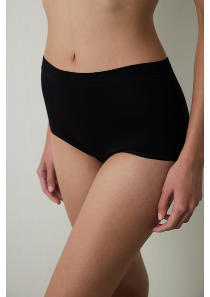 Siyah Collagen Yaşlanma Karşıtı Yüksek Bel Slip Külot