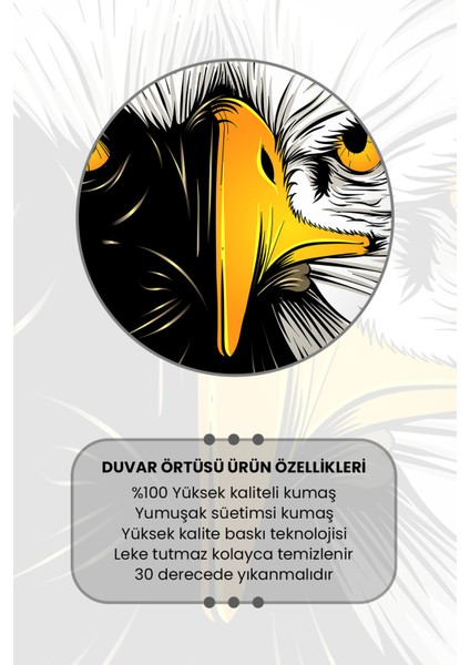 Siyah Beyaz Kartal Desenli Duvar Halısı Duvar Örtüsü Tapestry Süet Dokulu Kumaş modelleri