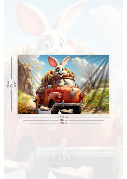 Neşeli Tavşan Desenli Duvar Halısı Duvar Örtüsü Çocuk Odası Tapestry Süet Dokulu Kumaş fiyatları