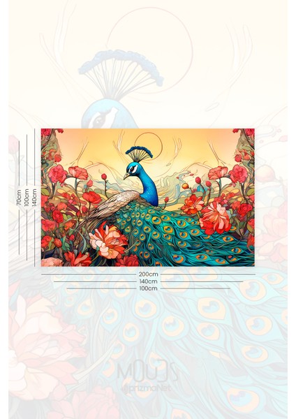 Tavus Kuşu Desenli Duvar Halısı Duvar Örtüsü Tapestry Süet Dokulu Kumaş modelleri