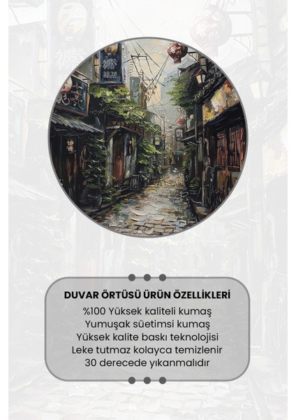 Kore Sokakları Desenli Duvar Halısı Duvar Örtüsü Tapestry Süet Dokulu Kumaş fırsatları