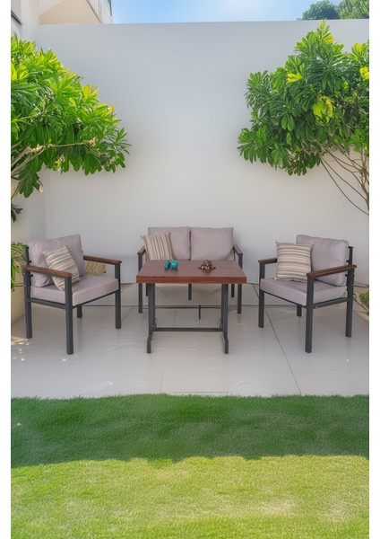 Bahce Mobilyası, Modern Balkon Mobilyası, Kafe Oturma Takımı, Teras Koltugu, 1+1+2+M