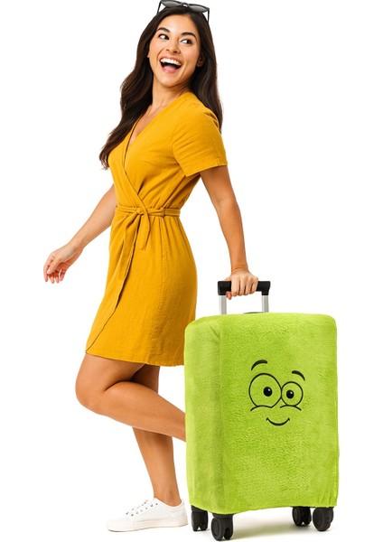 Legosh Şaşkın Yüz Desenli Bavul-Valiz Koruyucu Kılıf (Orta Boy)