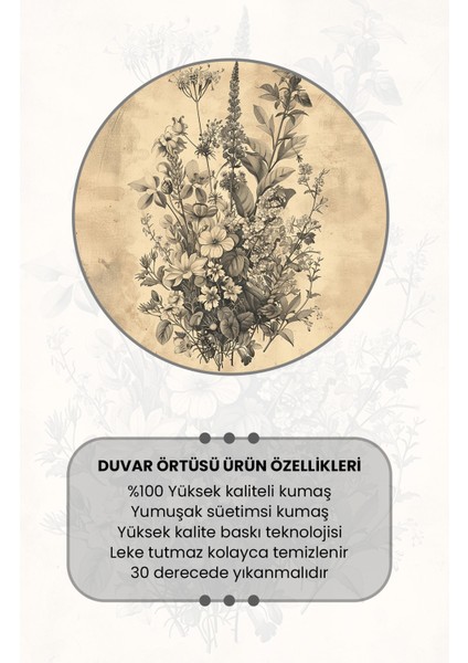 Vintage Çiçek Demeti Desenli Duvar Halısı Duvar Örtüsü Tapestry Süet Dokulu Kumaş modelleri