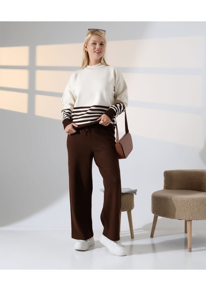 Asil Çizgili ve Düz Renk Triko Takım