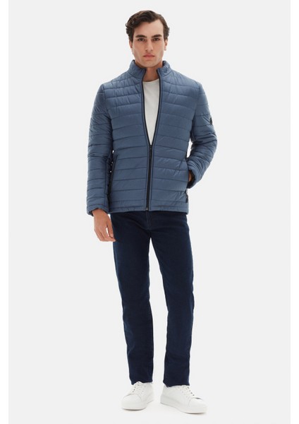 Ds Damat Slim Fit Mavi Rüzgar Geçirmez Elyaf Dolgulu Şişme Mont 3HF07ORT04262 modelleri
