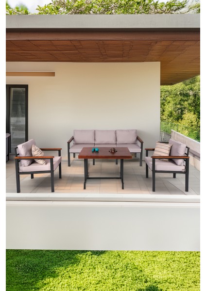 Bahce Mobilyası, Modern Balkon Mobilyası, Kafe Oturma Takımı, Teras Koltugu, 1+1+3+M