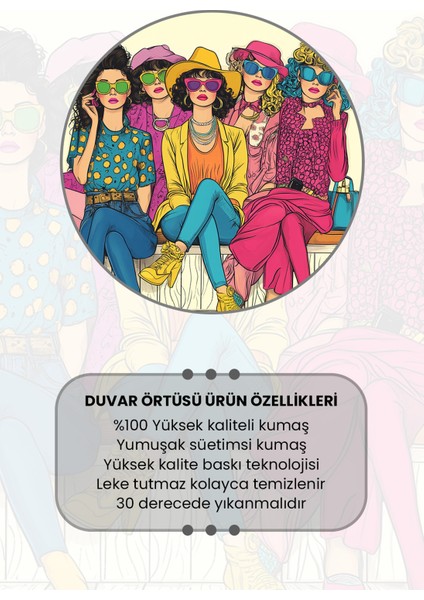 Renkli Kadınlar Desenli Duvar Halısı Duvar Örtüsü Tapestry Süet Dokulu Kumaş modelleri
