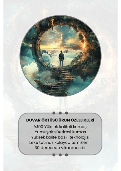 Gökyüzüne Açılan Kapı Desenli Duvar Halısı Duvar Örtüsü Tapestry Süet Dokulu Kumaş modelleri